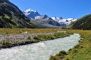 24 Il fiume Roseg carico d'acqua dei ghiacciai